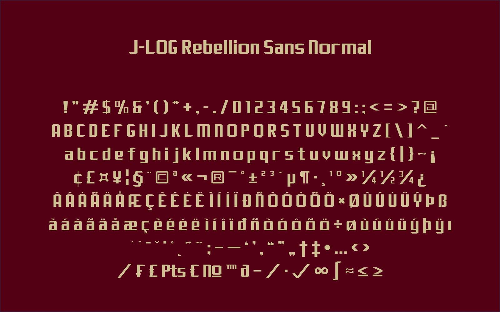 J-LOG Rebellion Font - Preview 1