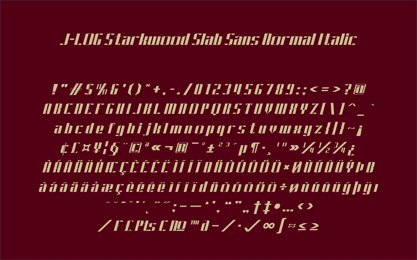 J-LOG Starkwood Slab Font - Preview 2