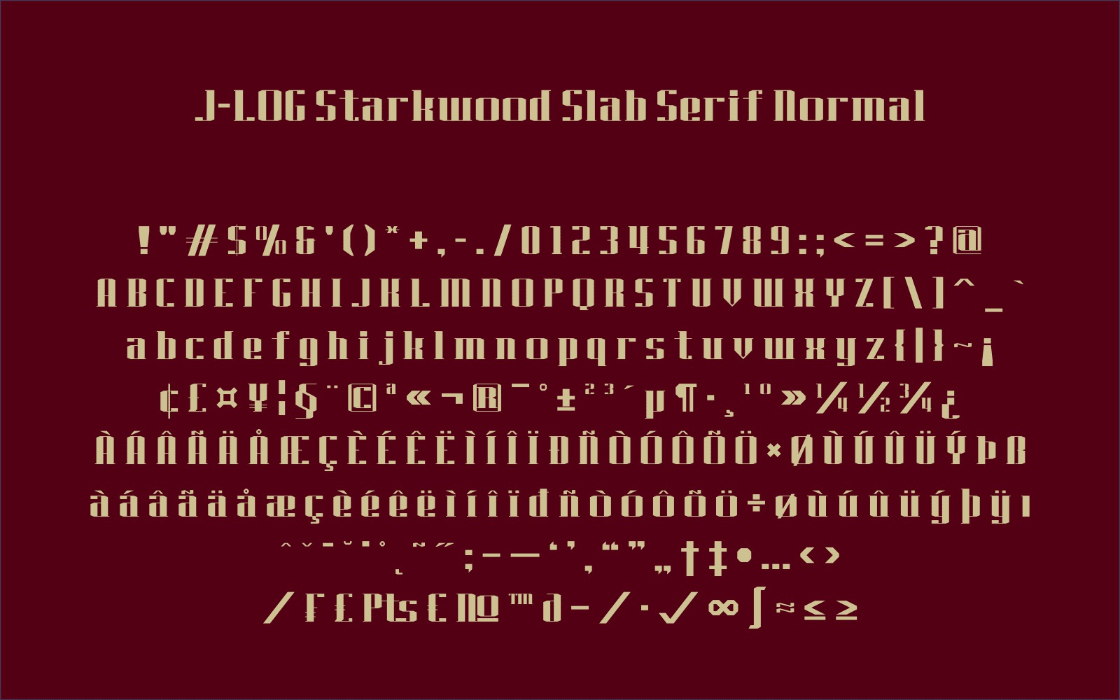 J-LOG Starkwood Slab Font - Preview 5