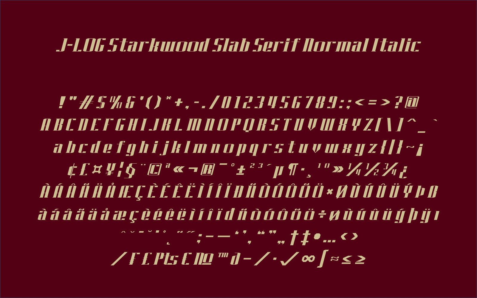 J-LOG Starkwood Slab Font - Preview 6