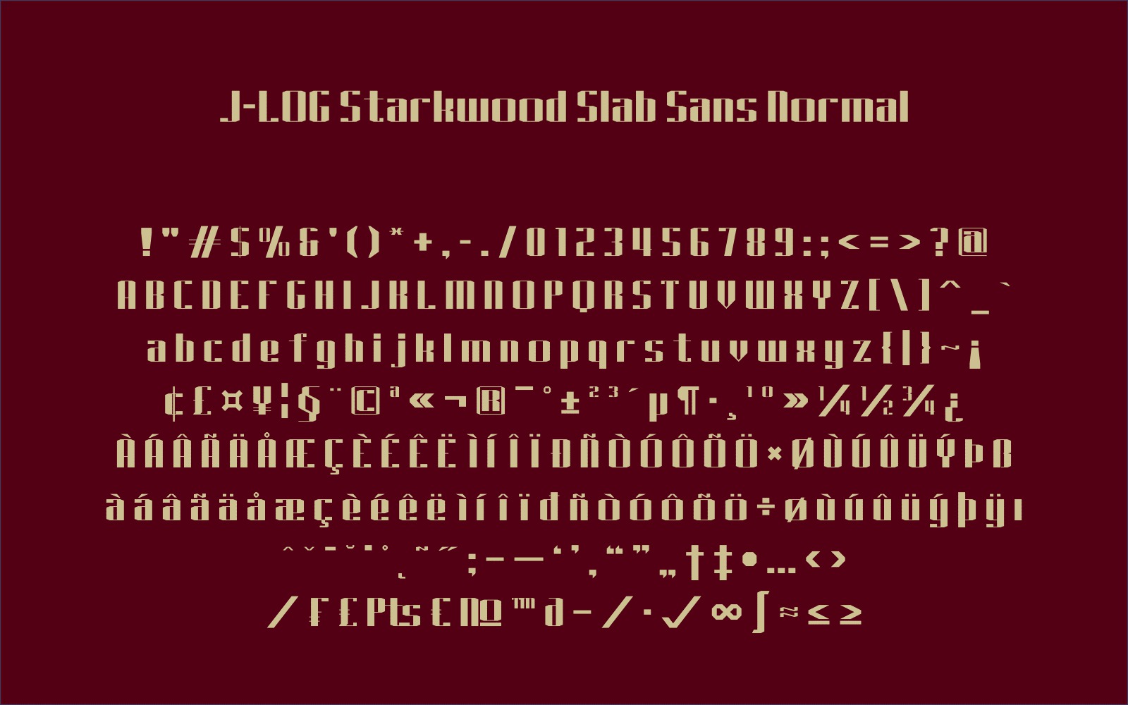 J-LOG Starkwood Slab Font - Preview 1