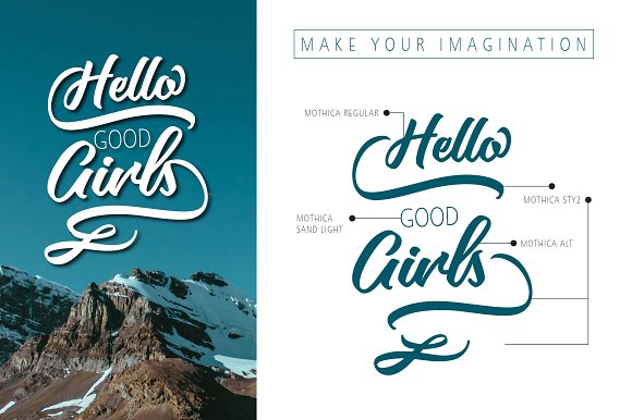 Mothica Script Font PNG with transparent background - Preview 1