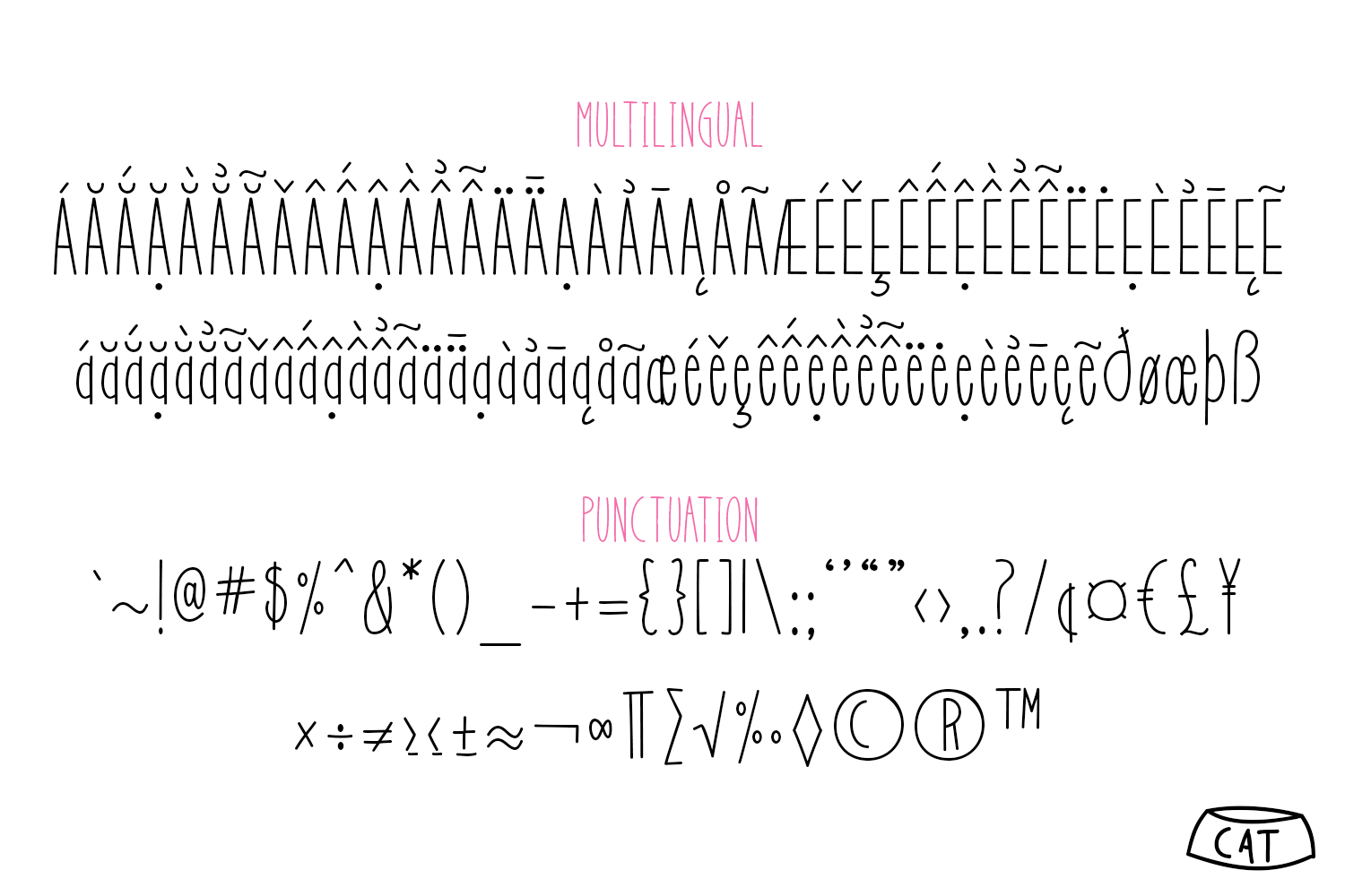 Scat Cat Font PNG with transparent background - Preview 3