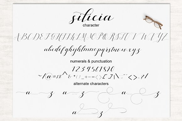 Silicia Font PNG with transparent background - Preview 4