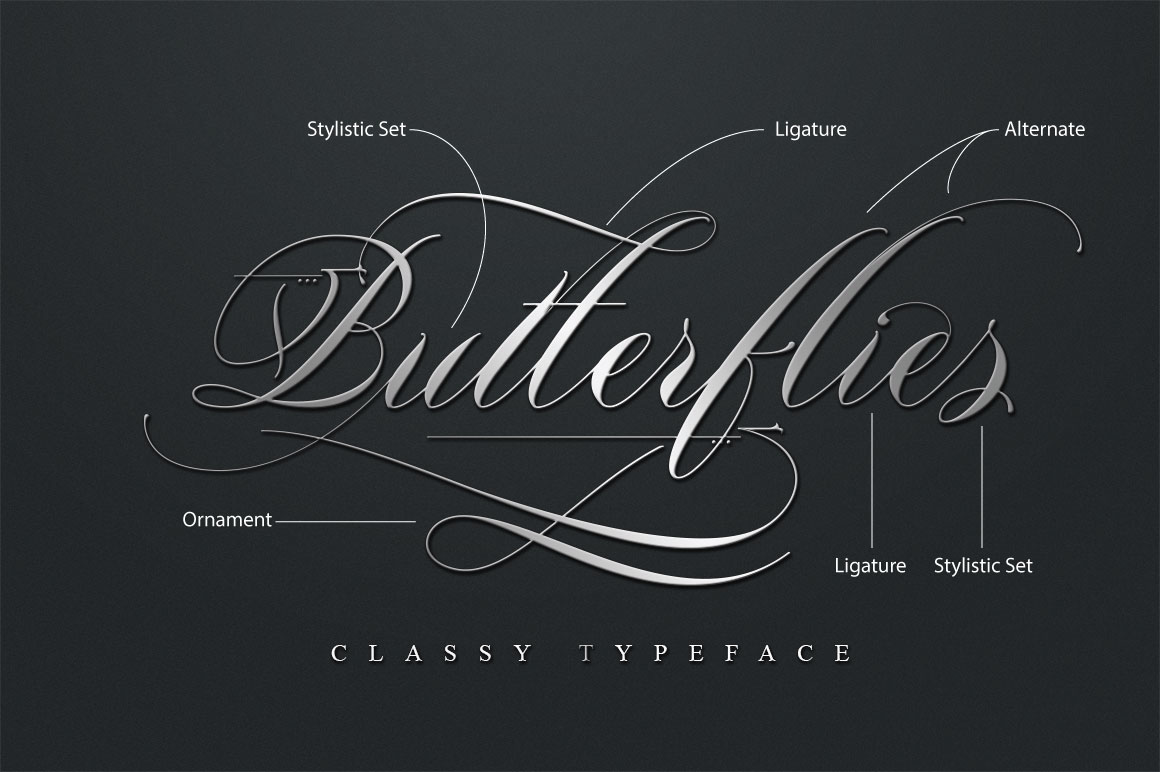 Butterflies Font - Preview 1