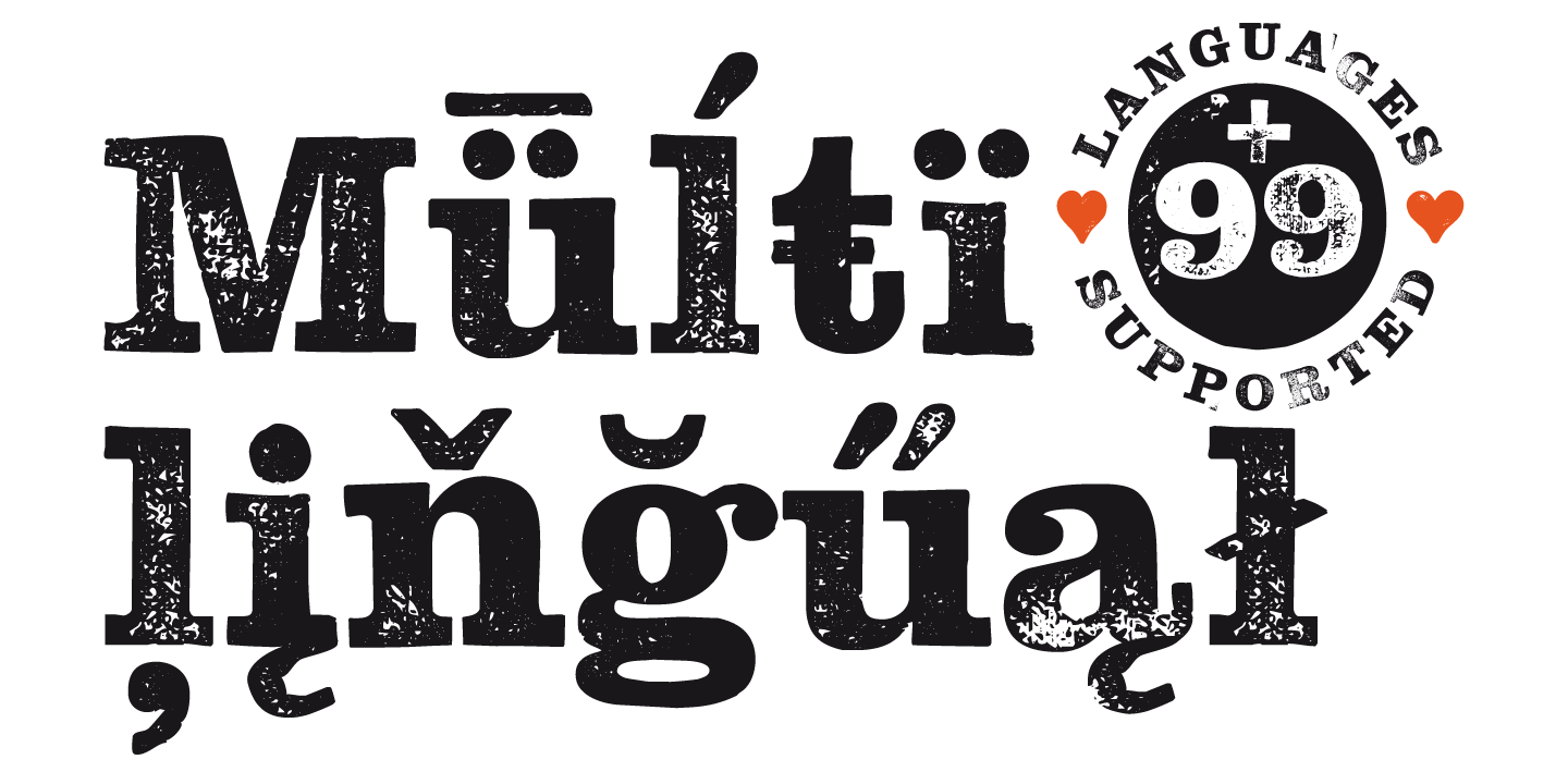Hand Stamp Slab Serif Rough Mix Font - Preview 1
