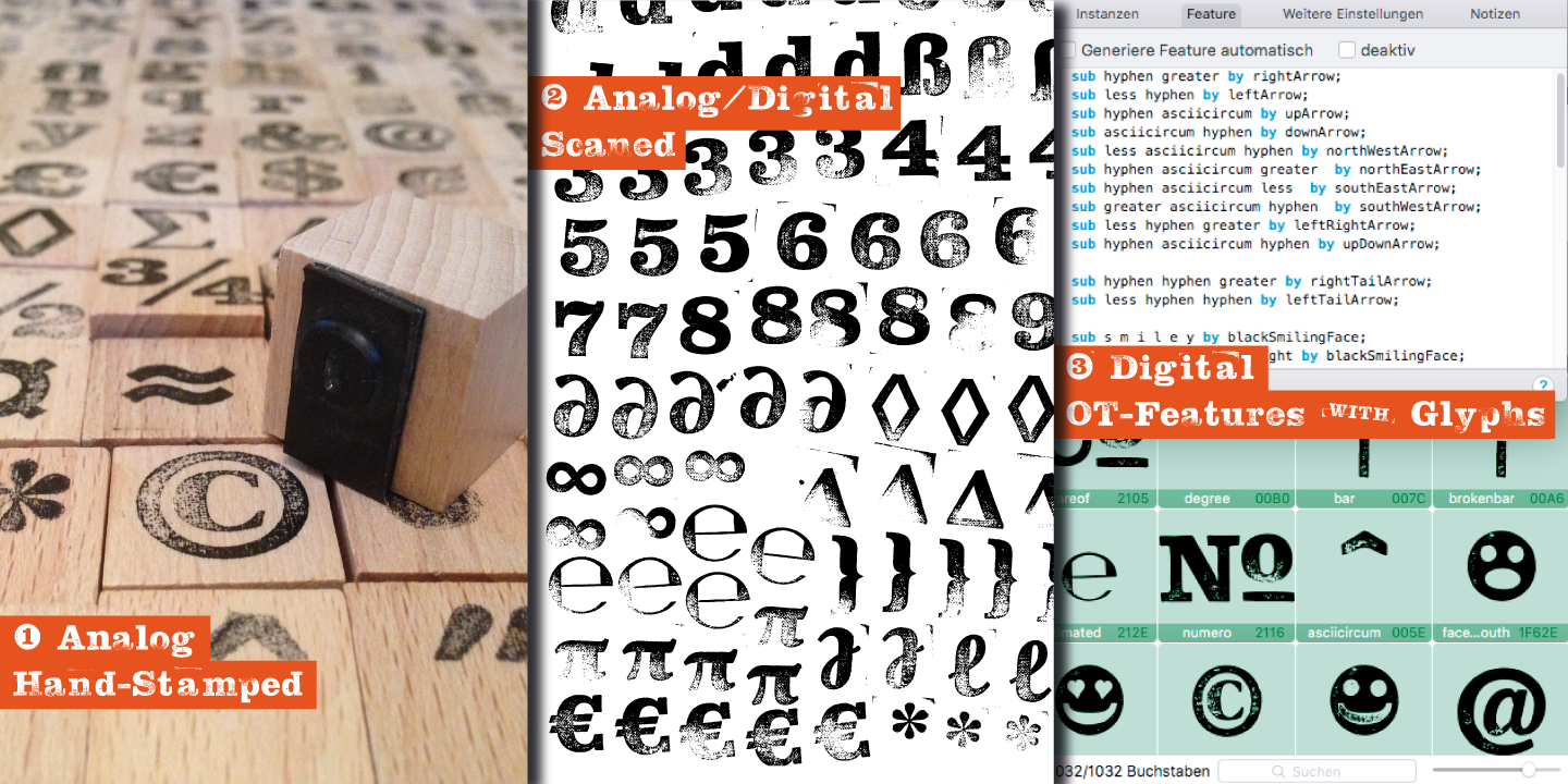 Hand Stamp Slab Serif Rough Mix Font - Preview 2