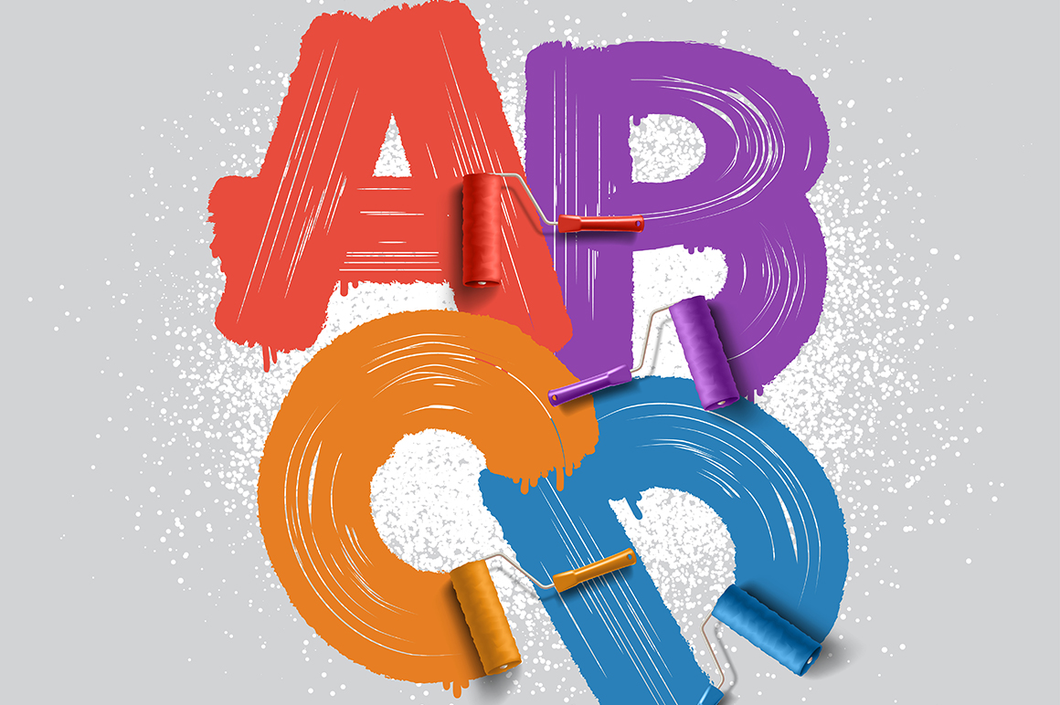 Roller Lettering Roller Brush Letters Graphic by NREY · Creative Fabrica