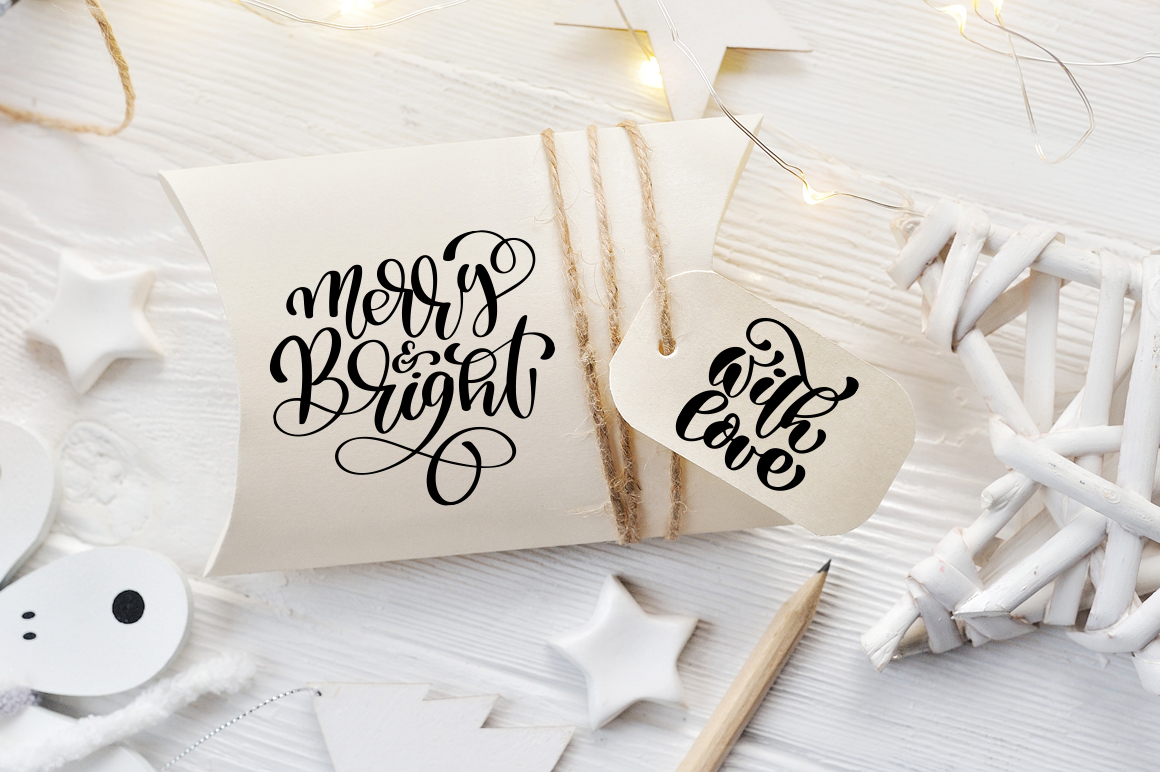 Hand Drawn Christmas Lettering and Doodle Elements Graphic by Happy ...