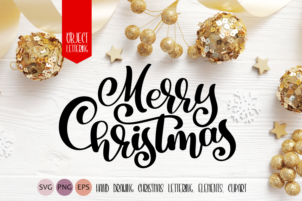 Hand Drawn Christmas Lettering and Doodle Elements Graphic by Happy ...