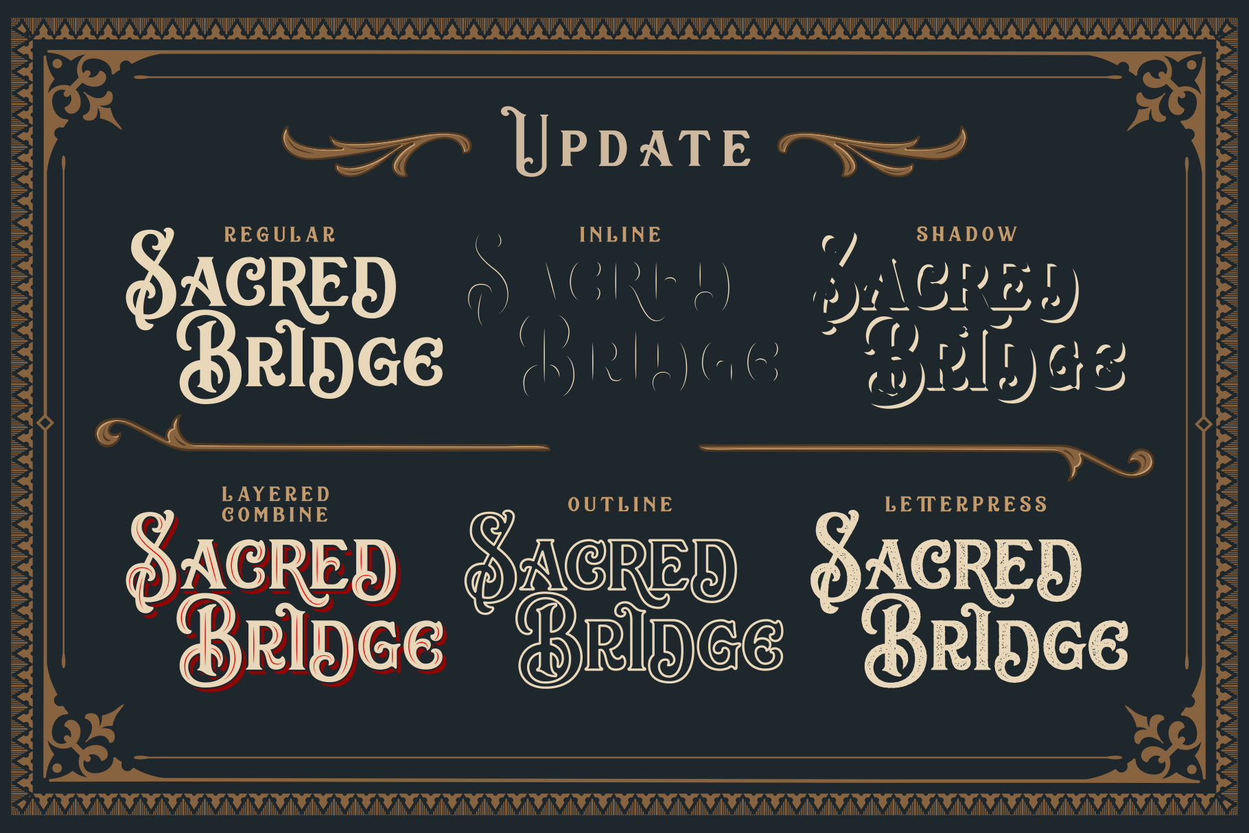 Sacred Bridge Family Font PNG with transparent background - Preview 1