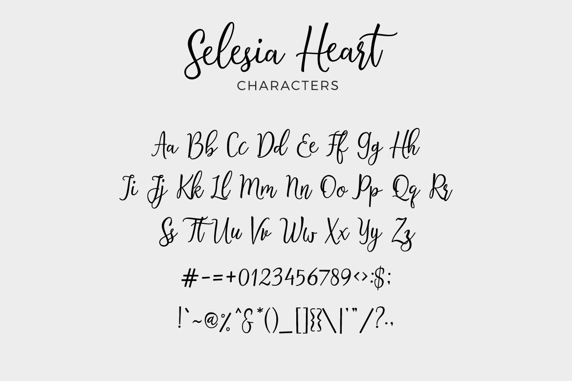 Selesia Heart Font PNG with transparent background - Preview 4