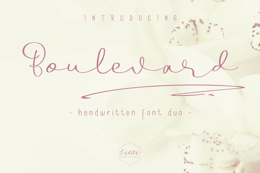 Boulevard preview, elegant italic script