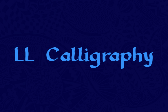 LL Calligraphy Font PNG with transparent background - Preview 2
