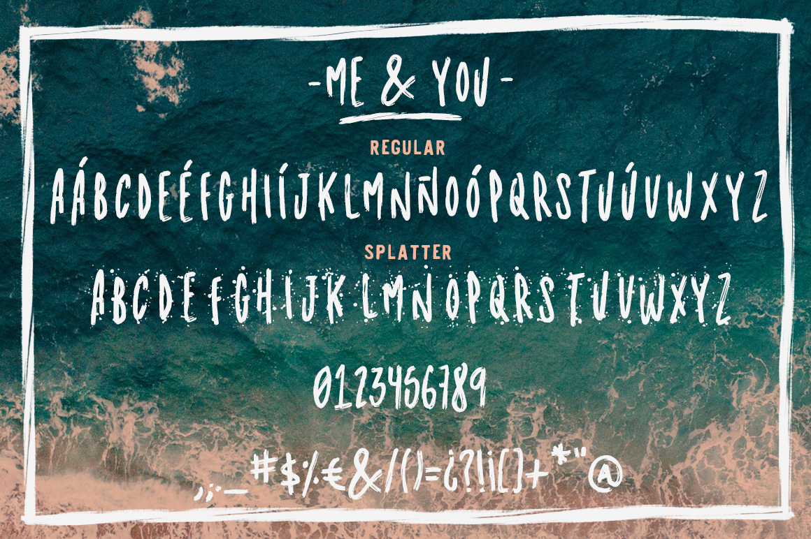 Me and You Font PNG with transparent background - Preview 4