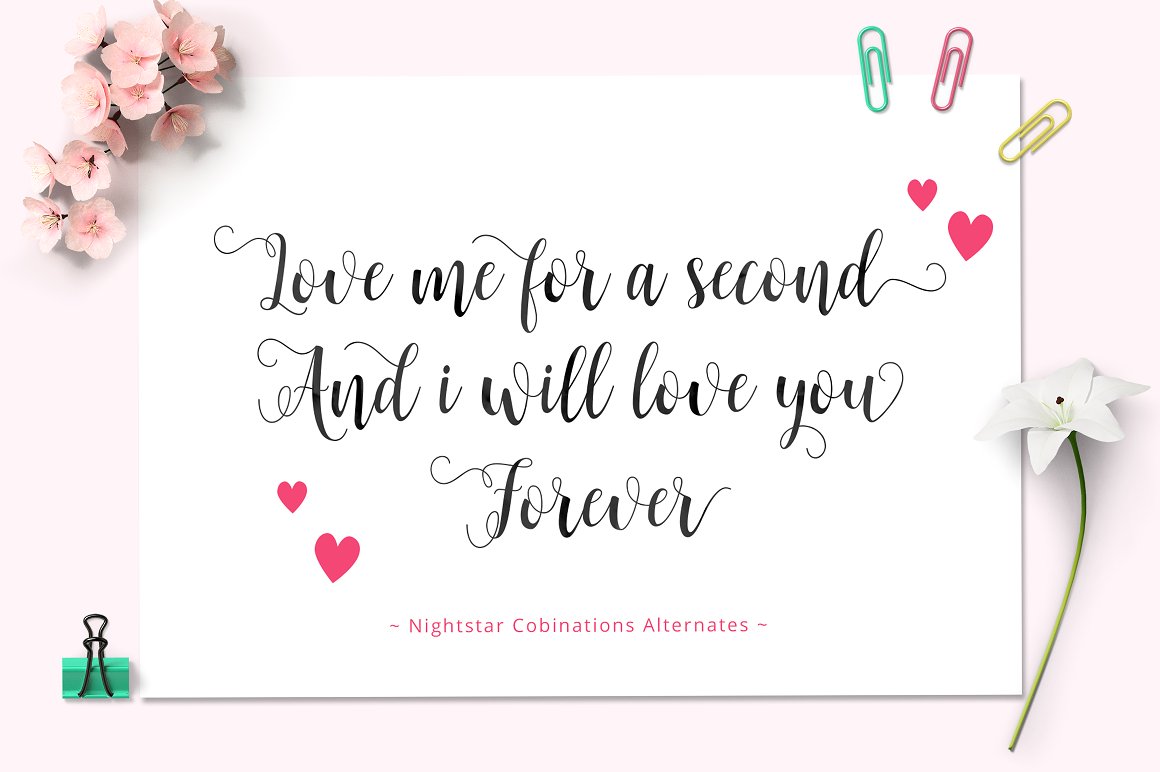 Nightstar Script Font font preview - 1