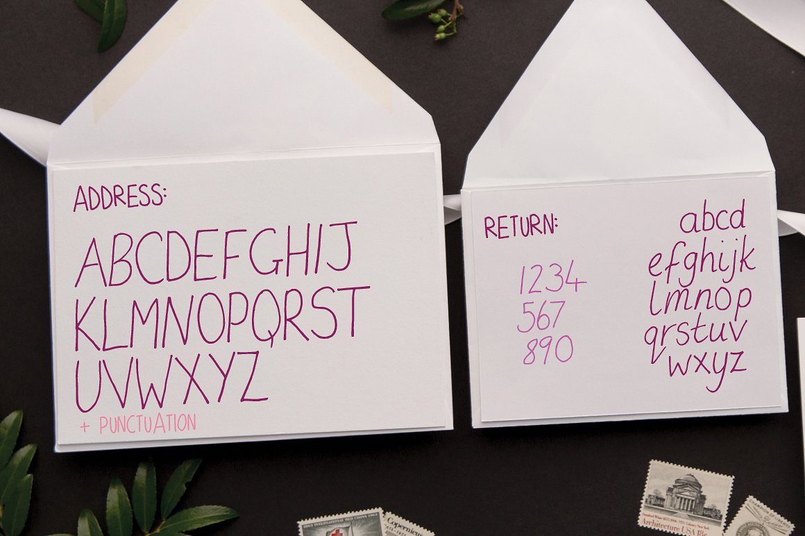 Post & Love Font PNG with transparent background - Preview 2