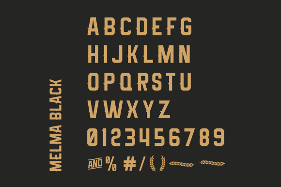 Melma Font PNG with transparent background - Preview 1