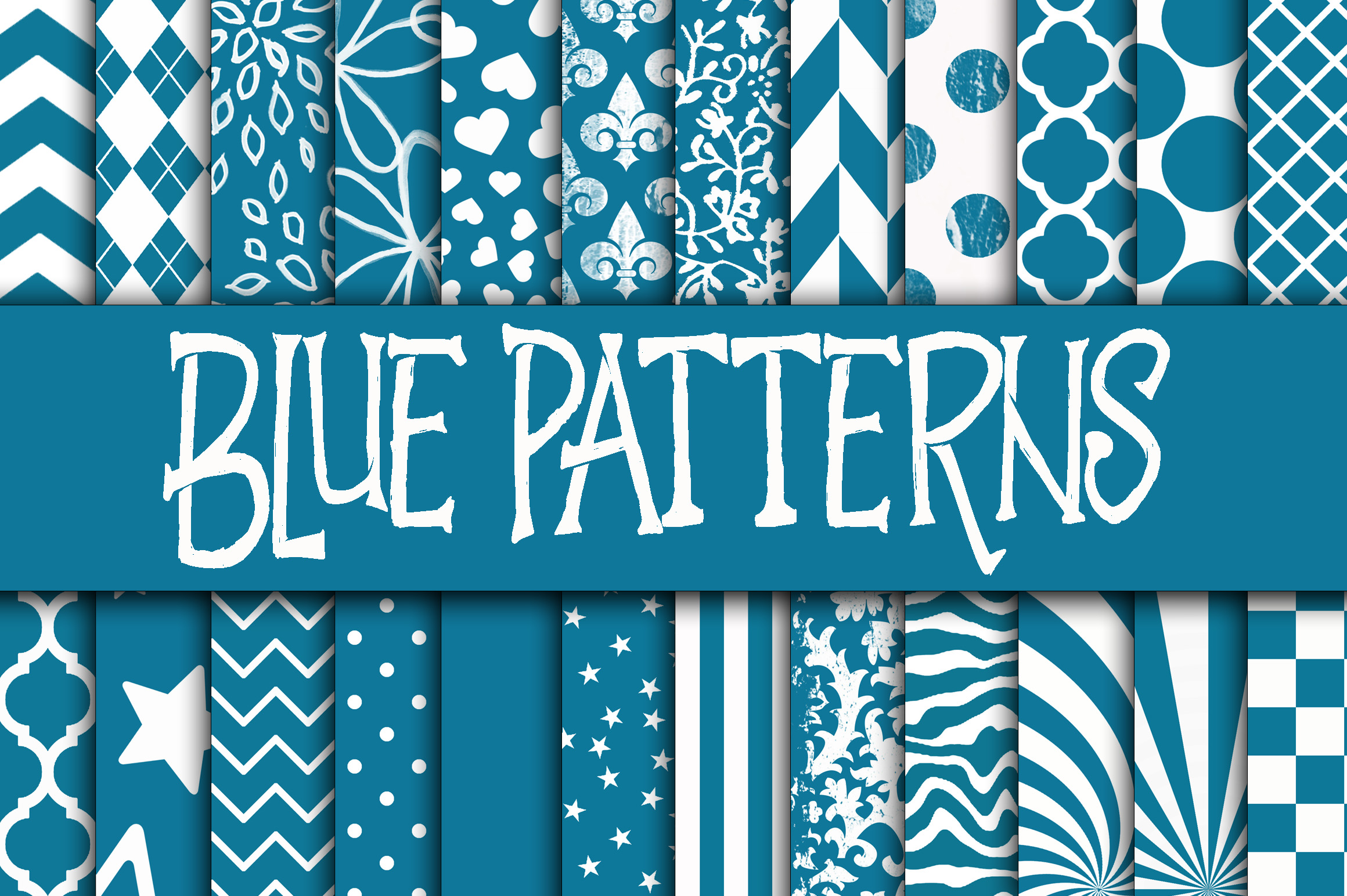 Blue Pattern Collections Blue Patterns Digital Paper Graphic by oldmarketdesigns · Creative Fabrica