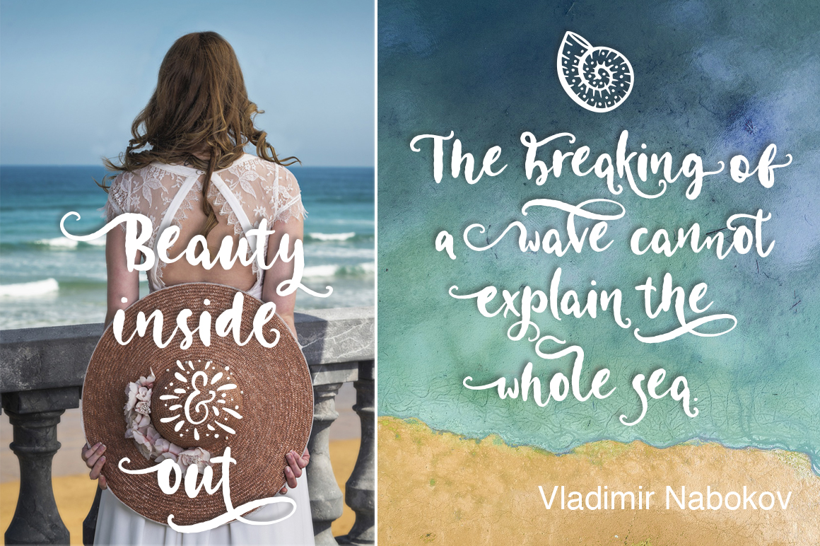 Coral Waves Font PNG with transparent background - Preview 2