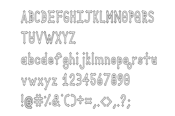 Dymond Speers Outline Font PNG with transparent background - Preview 1