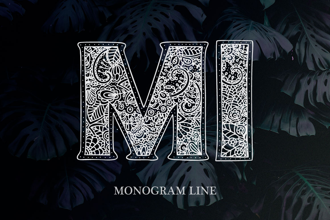 Monogram Font Family Font PNG with transparent background - Preview 1