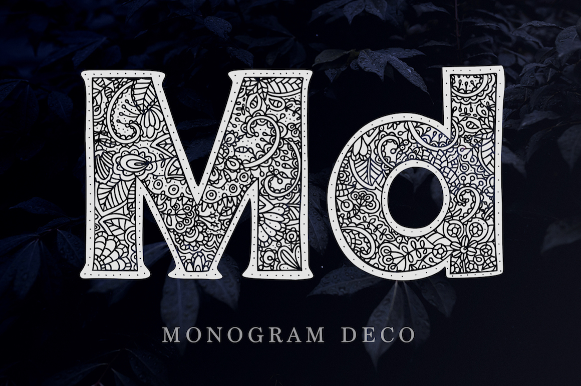 Monogram Font Family Font PNG with transparent background - Preview 2