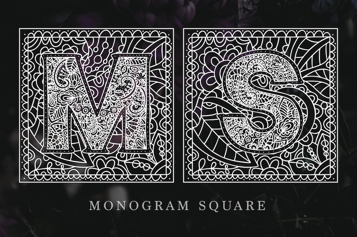 Monogram Font Family Font PNG with transparent background - Preview 3