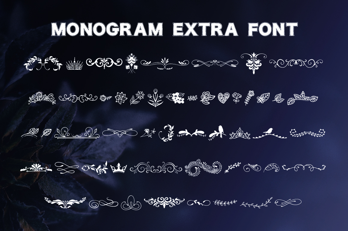 Monogram Font Family Font PNG with transparent background - Preview 6