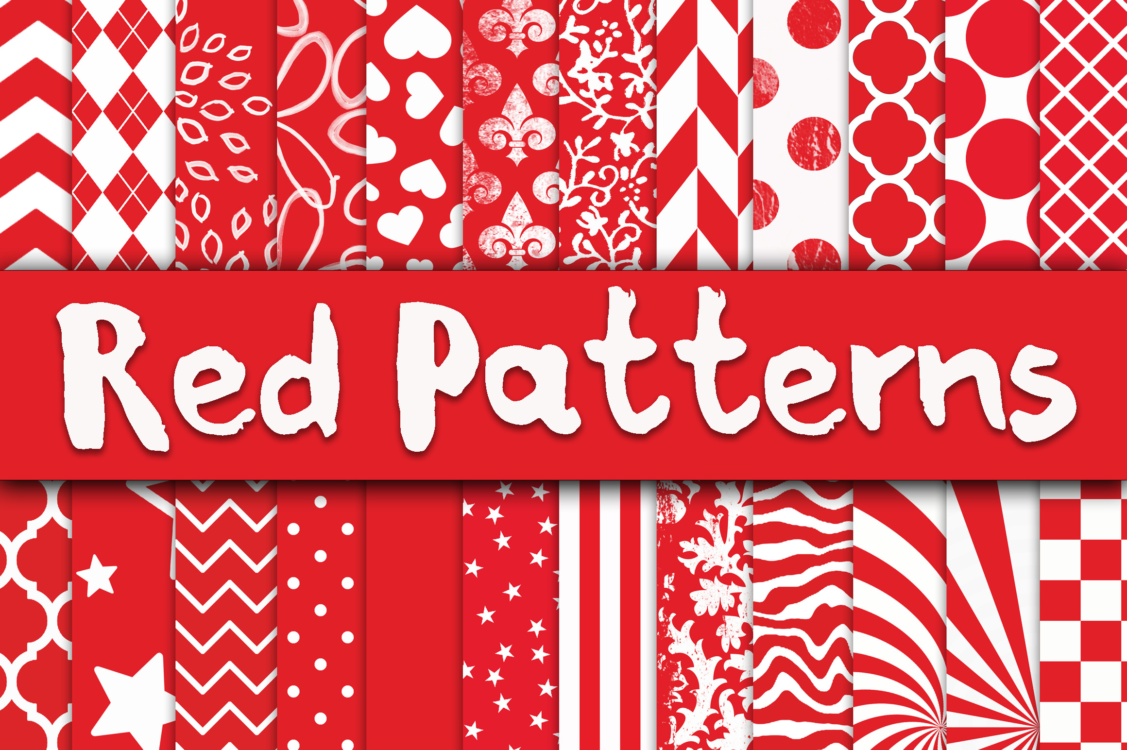 Red Patterns Digital Paper Graphic by oldmarketdesigns · Creative Fabrica