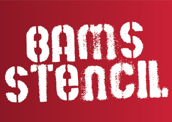 Bams Stencil Font by GraphicsBam Fonts · Creative Fabrica font preview