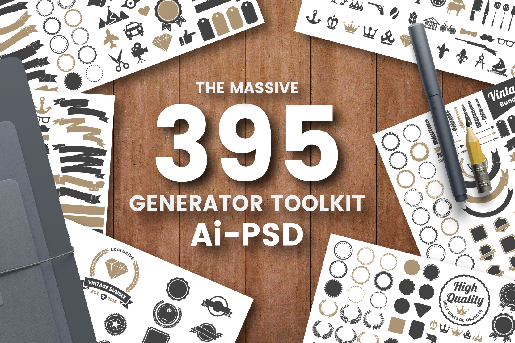 395 VINTAGE GENERATOR TOOLKIT Graphic Logos By toonsteb