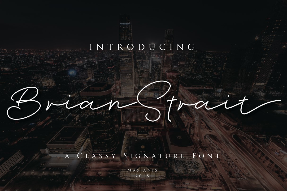 Brian Script Leters Brian Strait Font by Mas Anis · Creative Fabrica