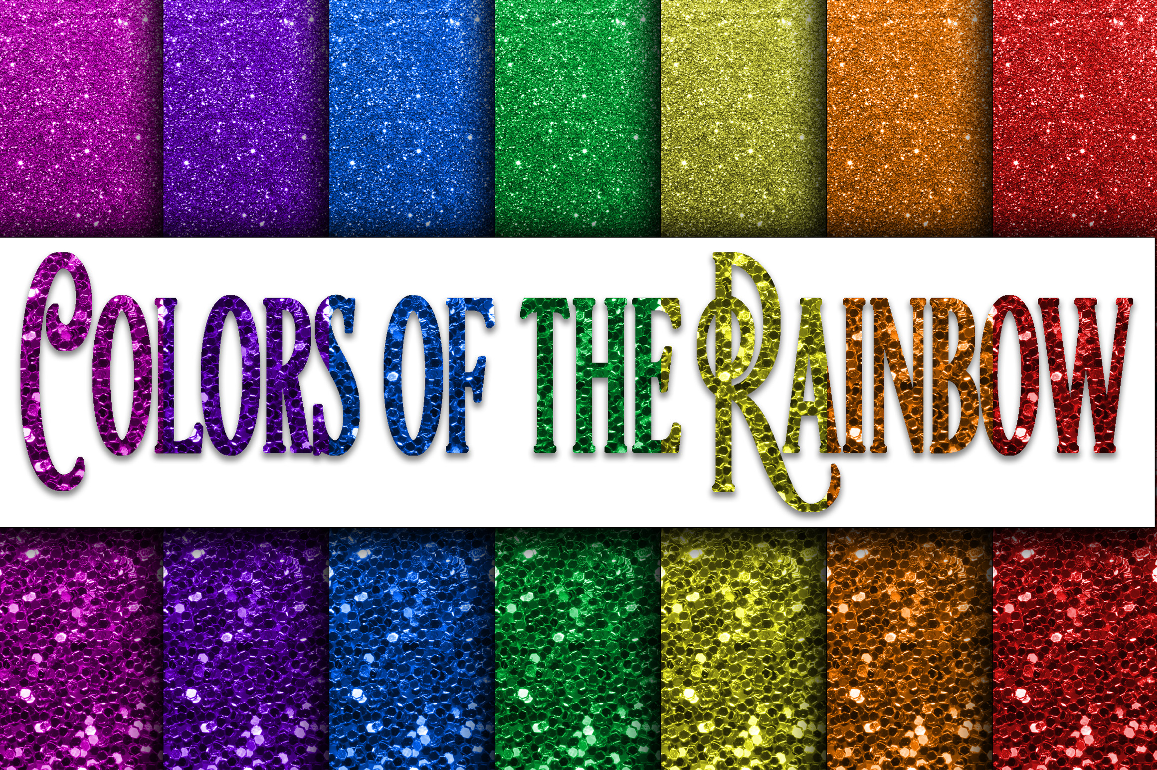Colors of the Rainbow Glitter Digital Papers Graphic by ...