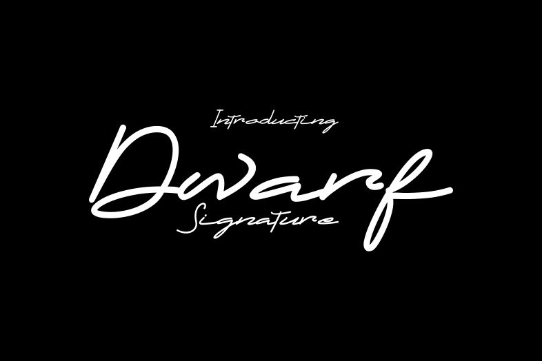 Dwarf Signature preview - condensed signature-style script font