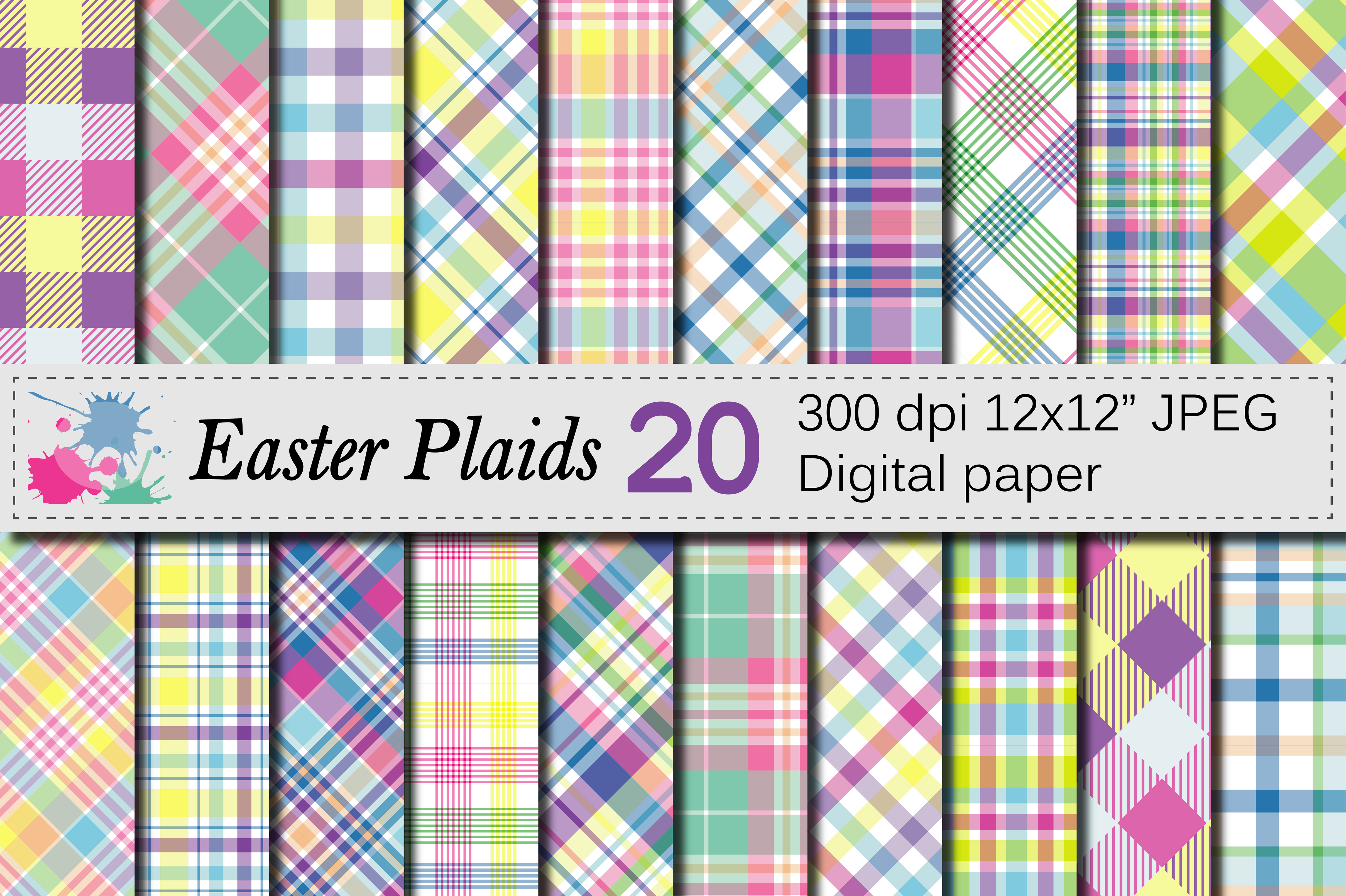 Easter Plaid Digital Paper Graphic by VR Digital Design · Creative Fabrica