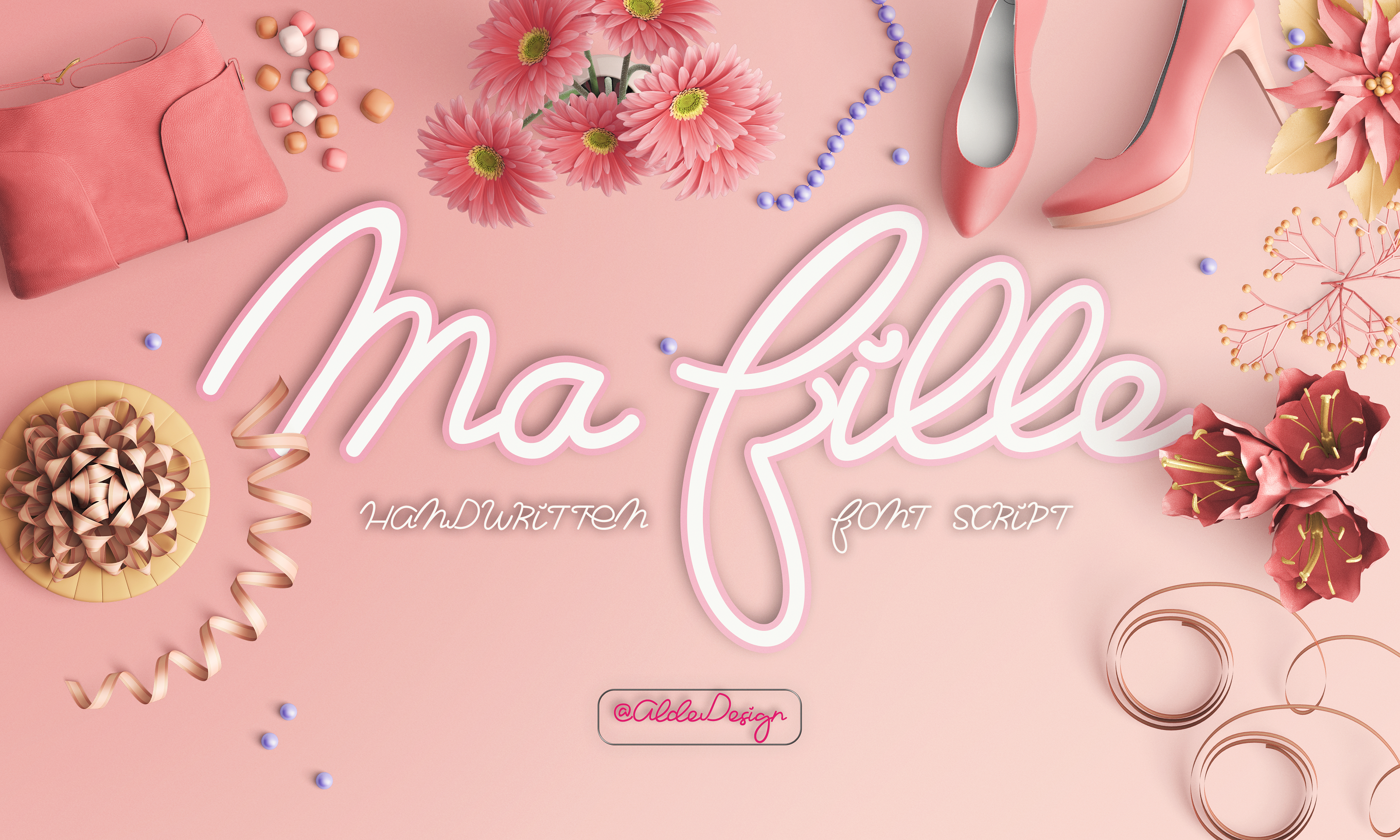 Ma Fille Font PNG with transparent background - Preview 1