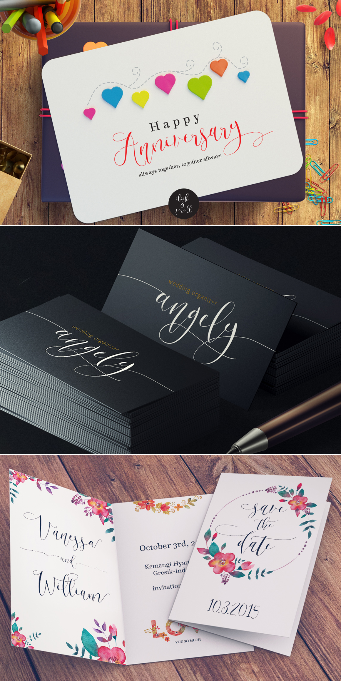 Melika Script Font PNG with transparent background - Preview 3