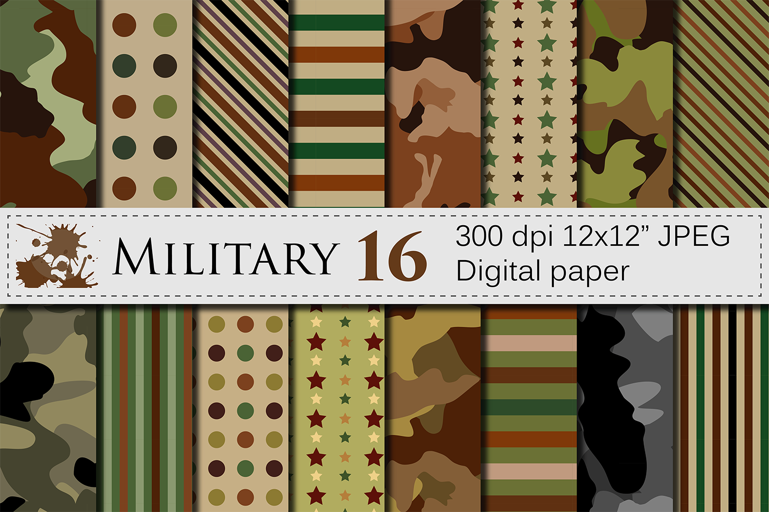 Military Digital Papers Graphic by VR Digital Design · Creative Fabrica
