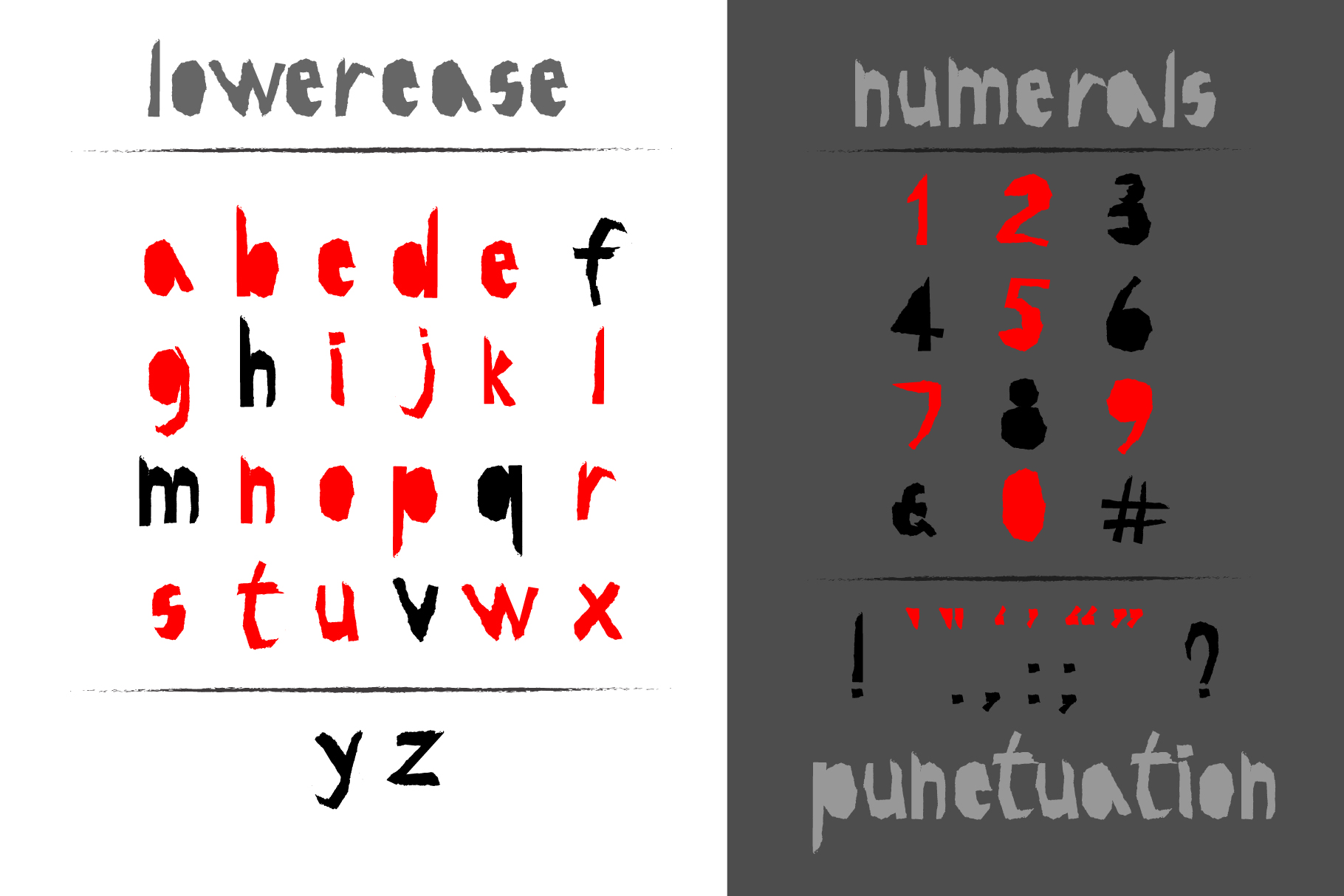 Red and Black Font PNG with transparent background - Preview 1
