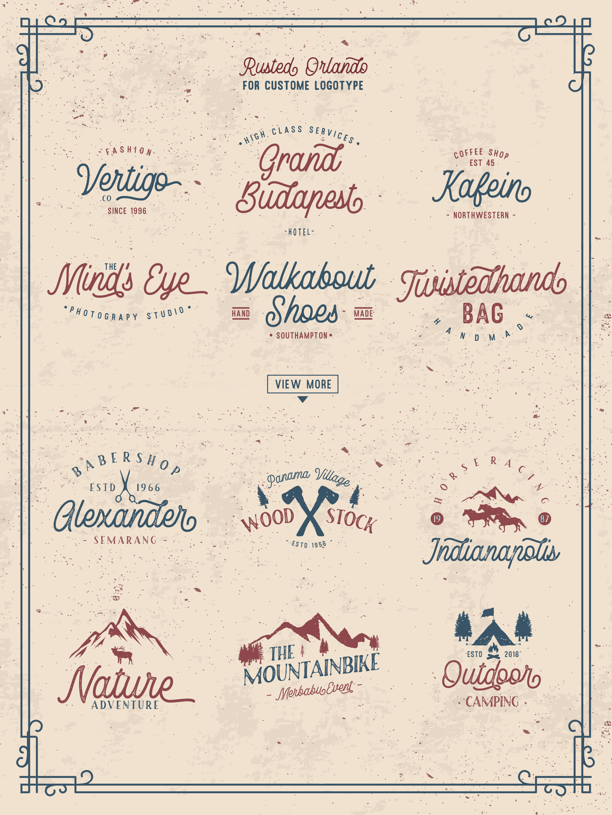 Rusted Orlando Font PNG with transparent background - Preview 3