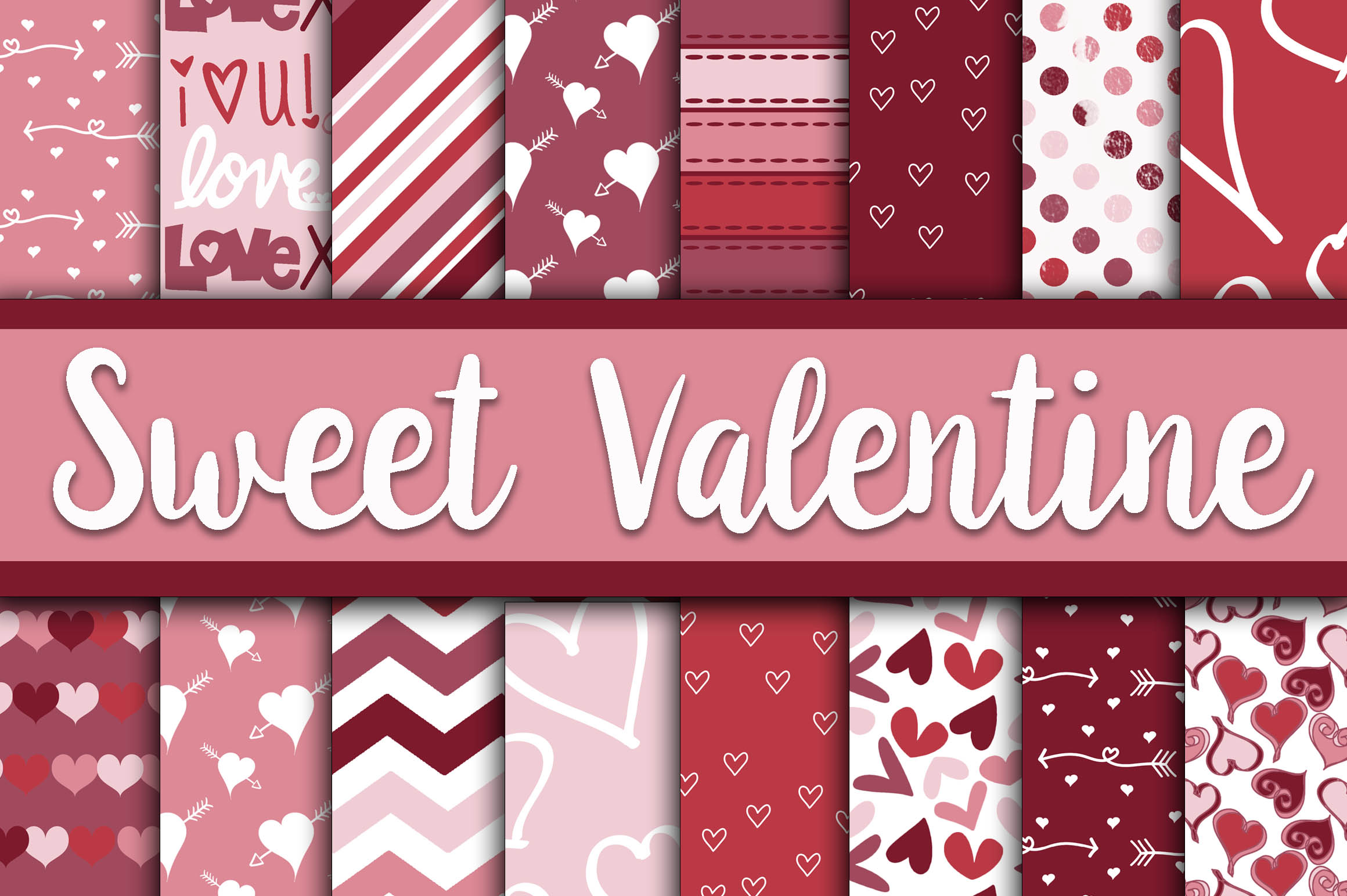 Sweet Valentine Digital Paper Graphic by oldmarketdesigns · Creative ...