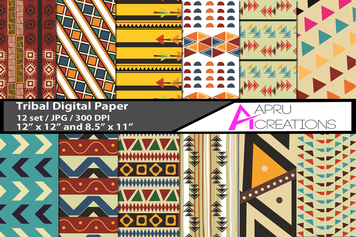 Tribal Digital Papers Graphic by aparnastjp · Creative Fabrica