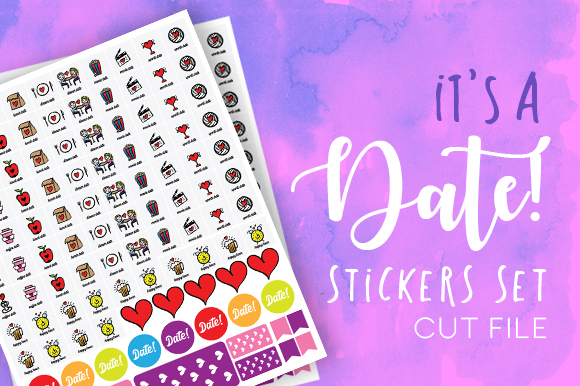 It's a Date! Planner Sticker Set SVG Cut file by Creative Fabrica ...