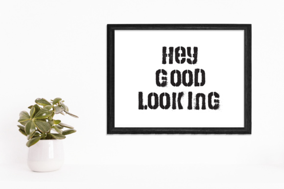 Bams Stencil Font PNG with transparent background - Preview 2