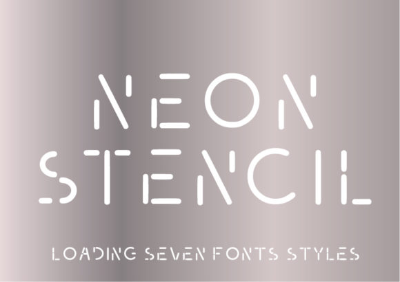 Neon Stencil Font by GraphicsBam Fonts · Creative Fabrica font preview