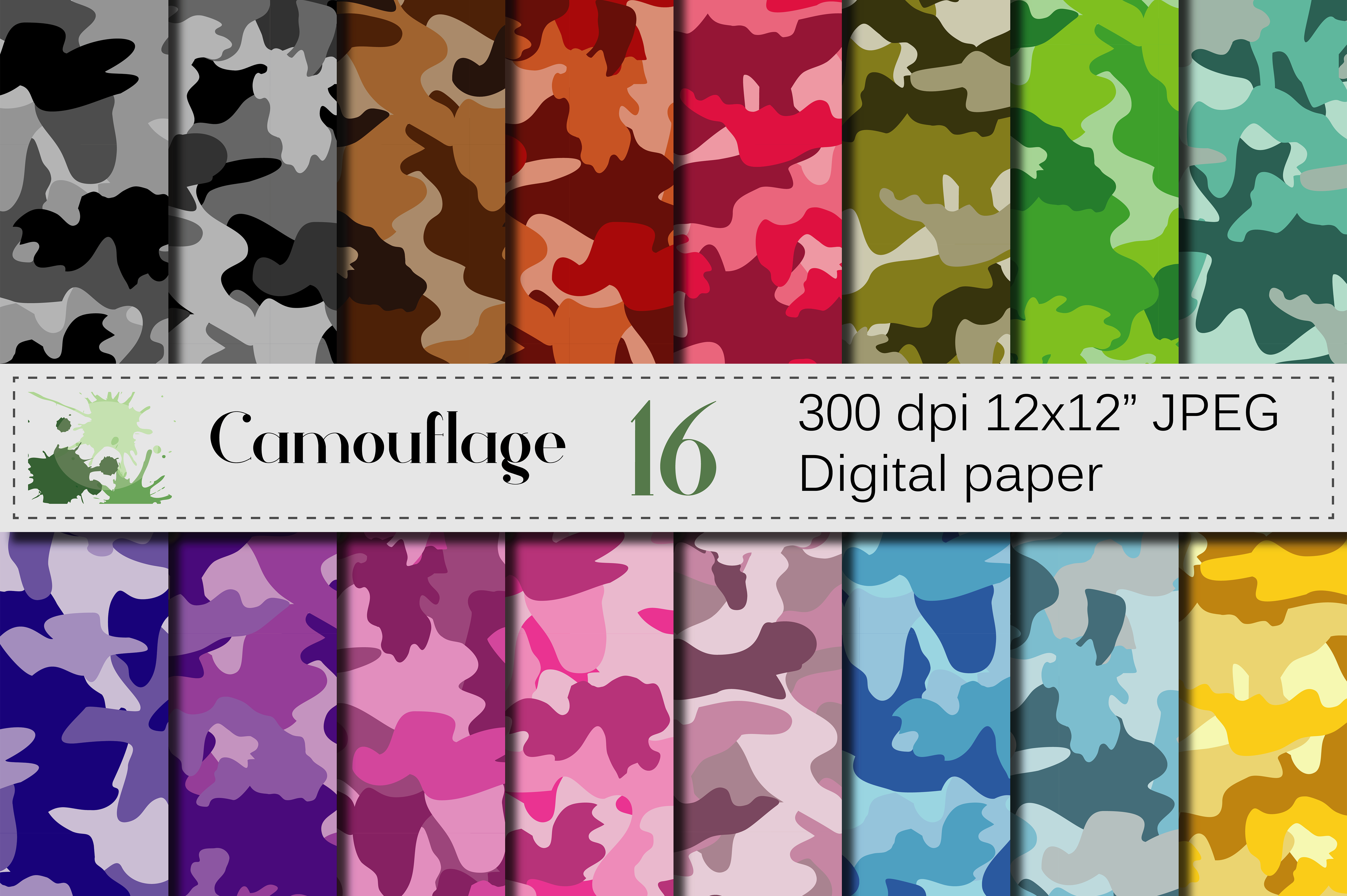 Camouflage Digital Paper Graphic by VR Digital Design · Creative Fabrica