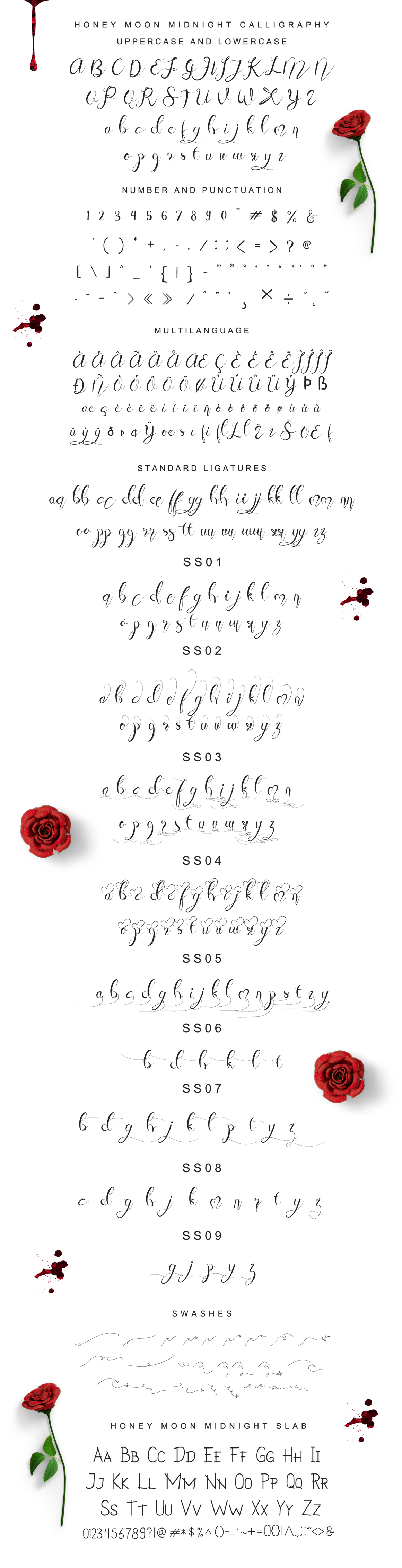 Honey Moon Midnight Font PNG with transparent background - Preview 2