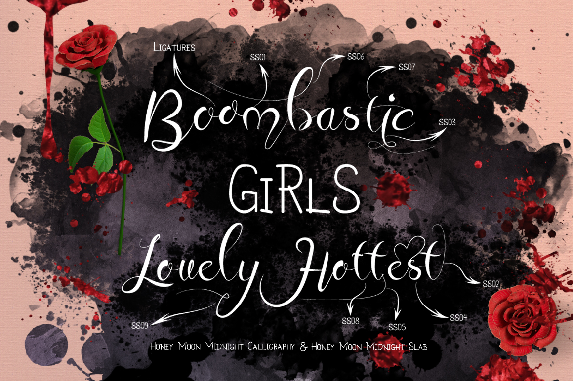 Honey Moon Midnight Font PNG with transparent background - Preview 3