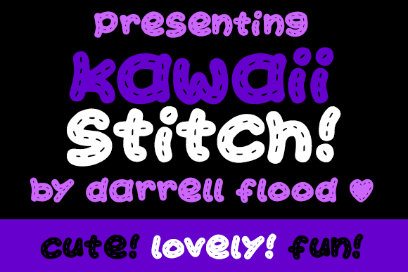Kawaii Stitch preview: soft patchwork style font